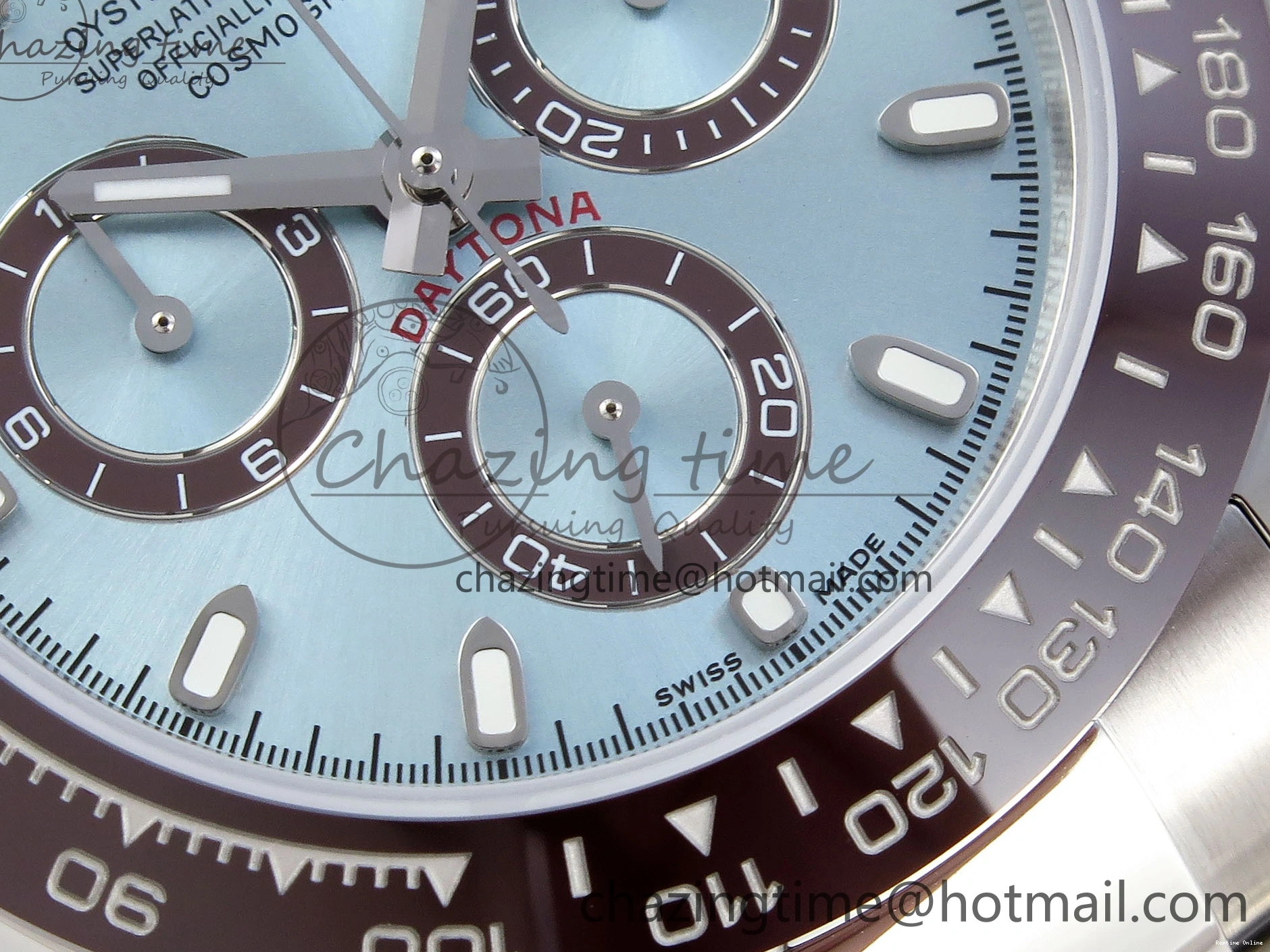 0418 TimelessDesign DAYTONA 116506 SS OMF BEST EDITION ICE BLUE DIAL ON SS BRACELET A7750 (SLIM MOVEMENT) 1811